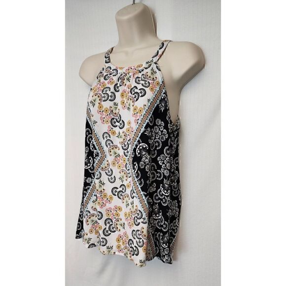 Pale Sky Sleeveless High Neck Multicolor Floral Top/Blouse Size Medium - Picture 3 of 6